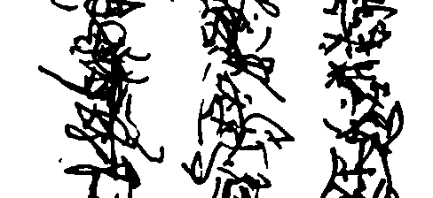 Black scribbles that extend three or four screens down the page.