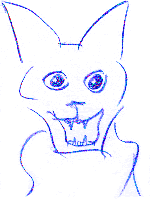 blue cat drawing