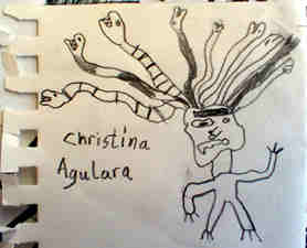 Christina Aguillara with snake hair