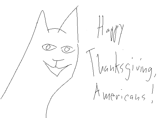 Thanksgiving Cat says happy thanksgiving