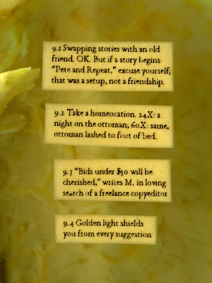 text on small papers with orange pith in background